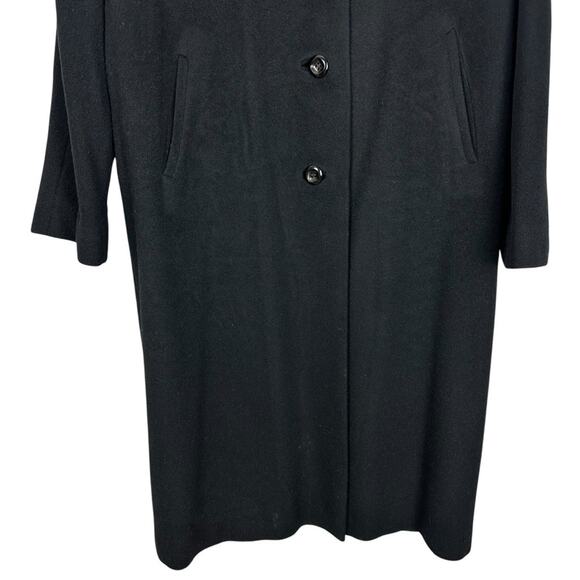 Vintage Cashmere Coat Burlington Collection Black Sz L Classic Quiet Luxury - Picture 5 of 11
